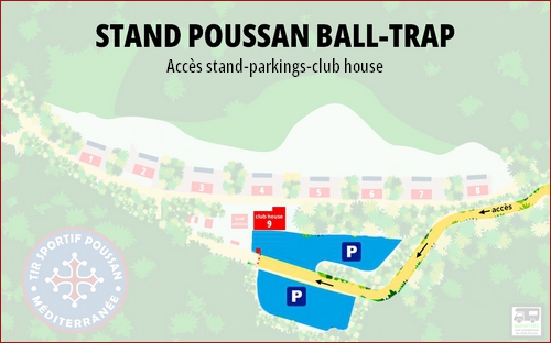 Poussan ball-trap accès stand club house